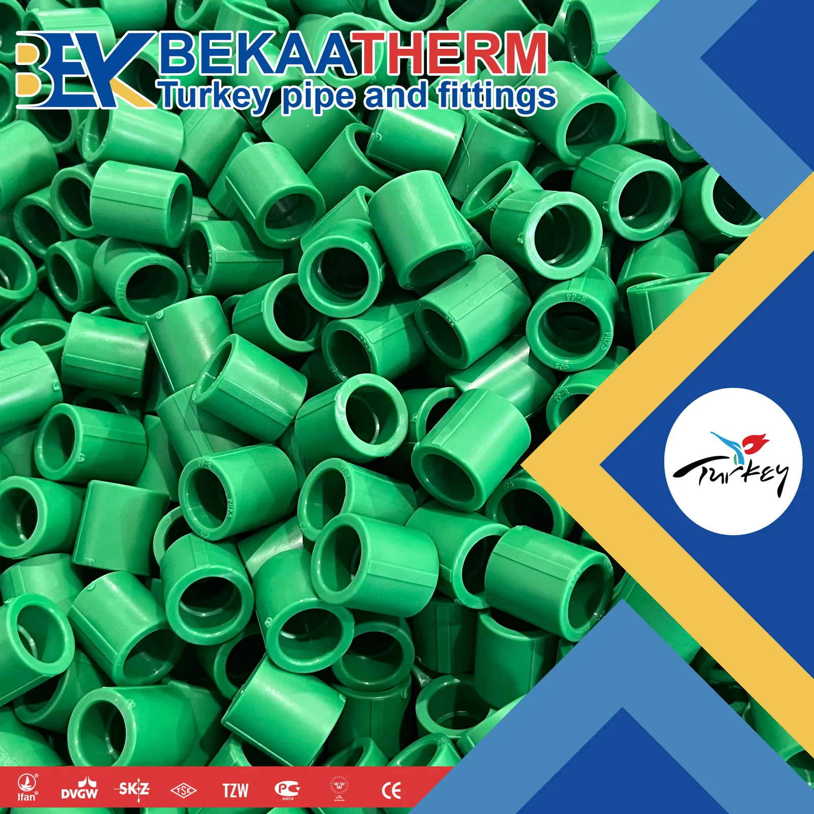 Green PPR fittings series for private label