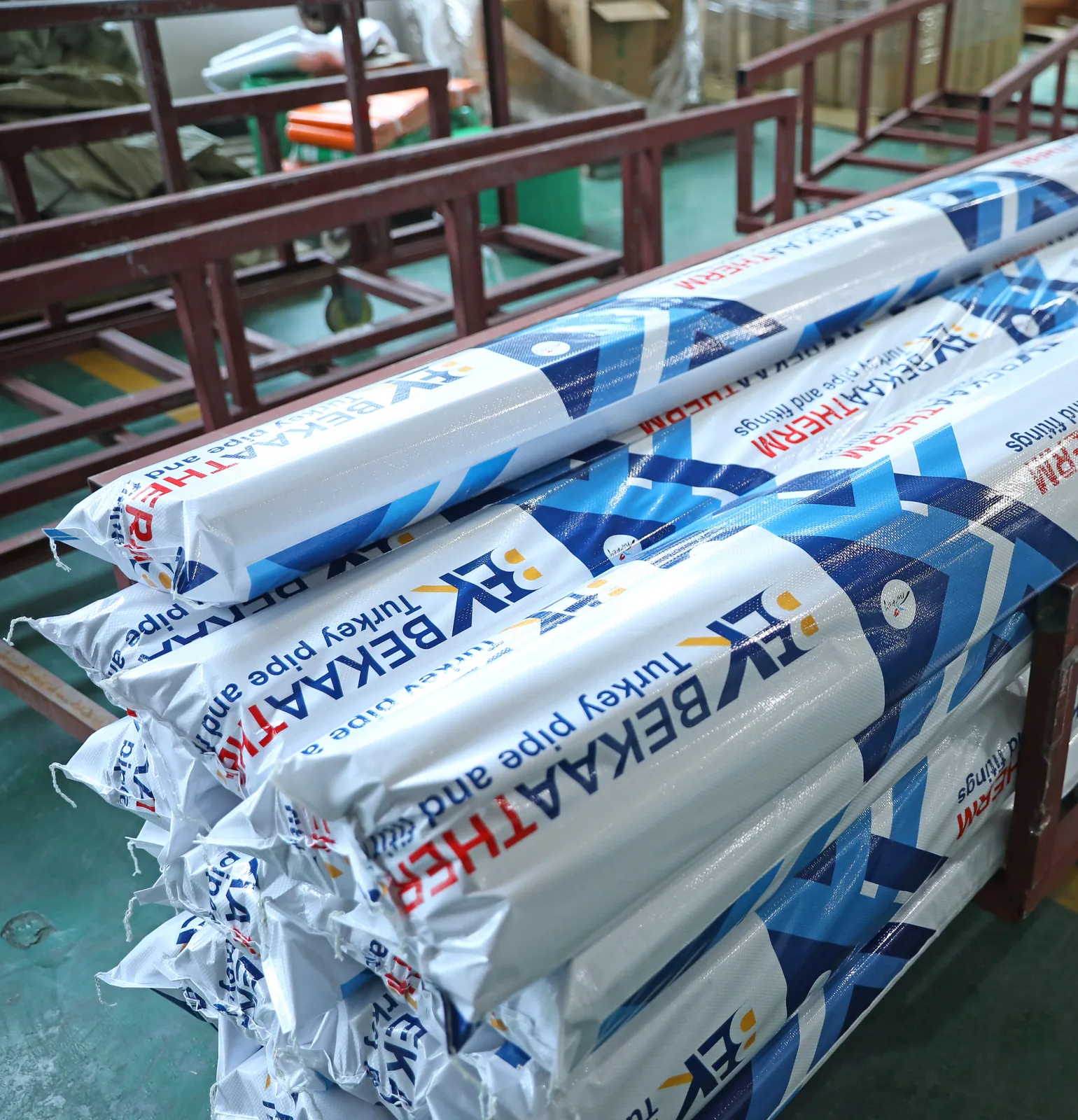 Bekaatherm export warehouse aisle of PPR pipe