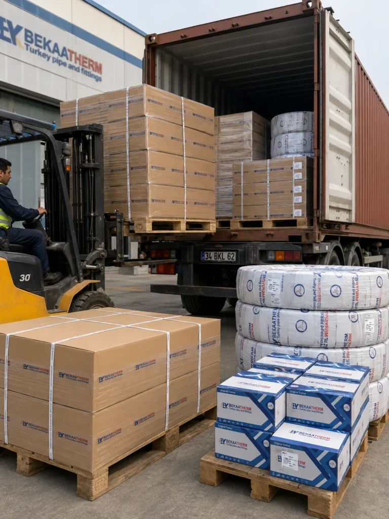 Optimized 40HQ container loading plan for PPR pipe and fittings