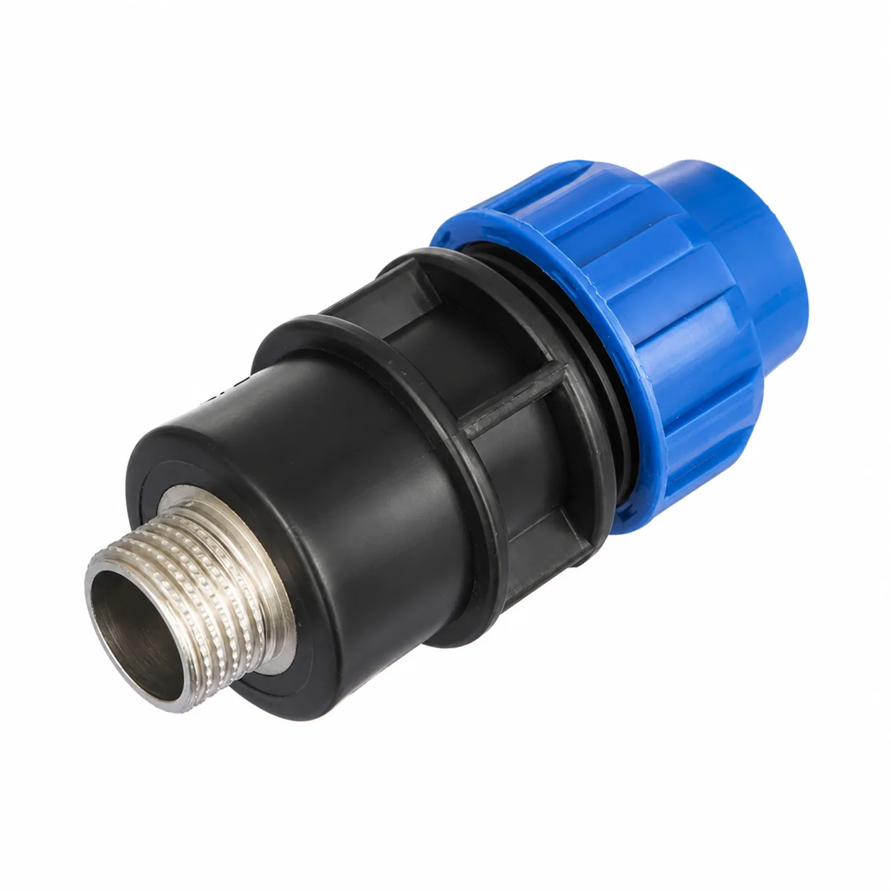 Female and male threaded compression transition fittings