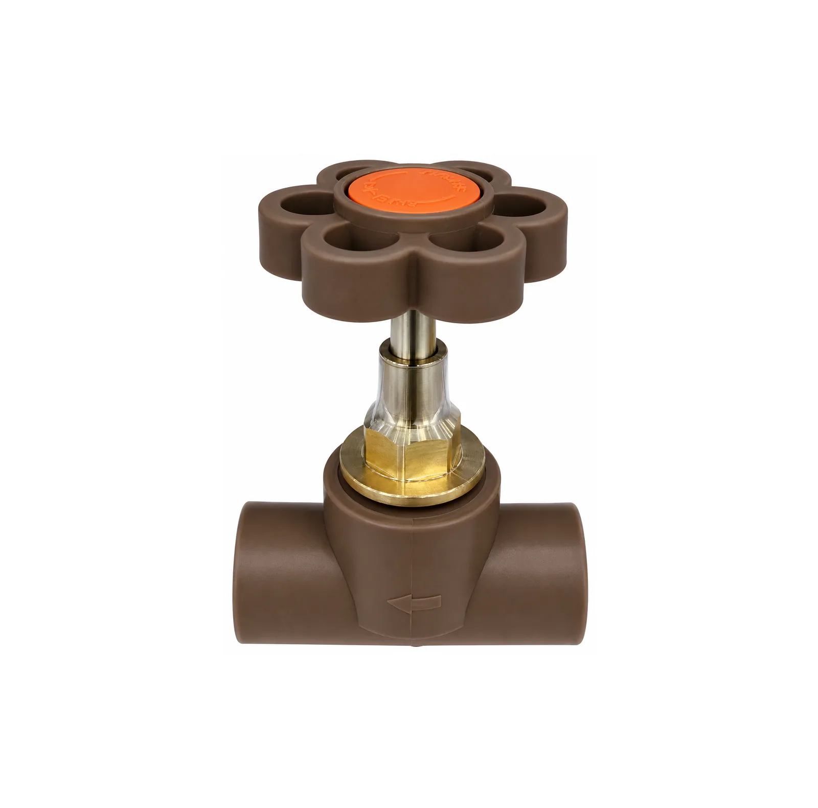Molded-in brass insert on a Bekaatherm PPR threaded fitting