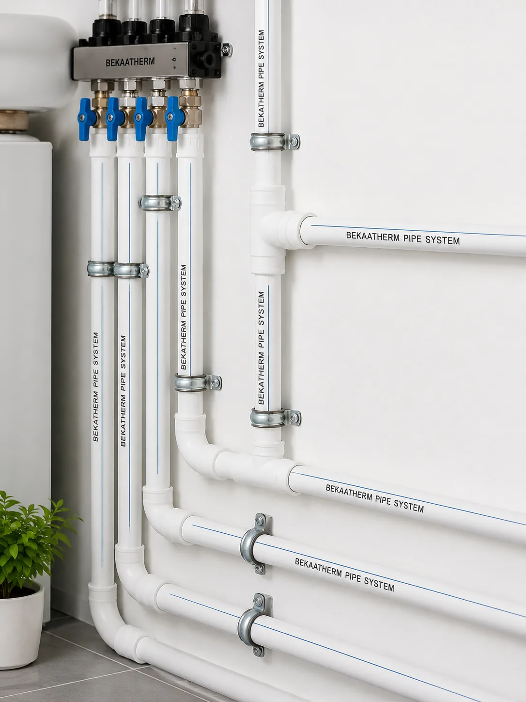 White series PPR pipe with matching fittings
