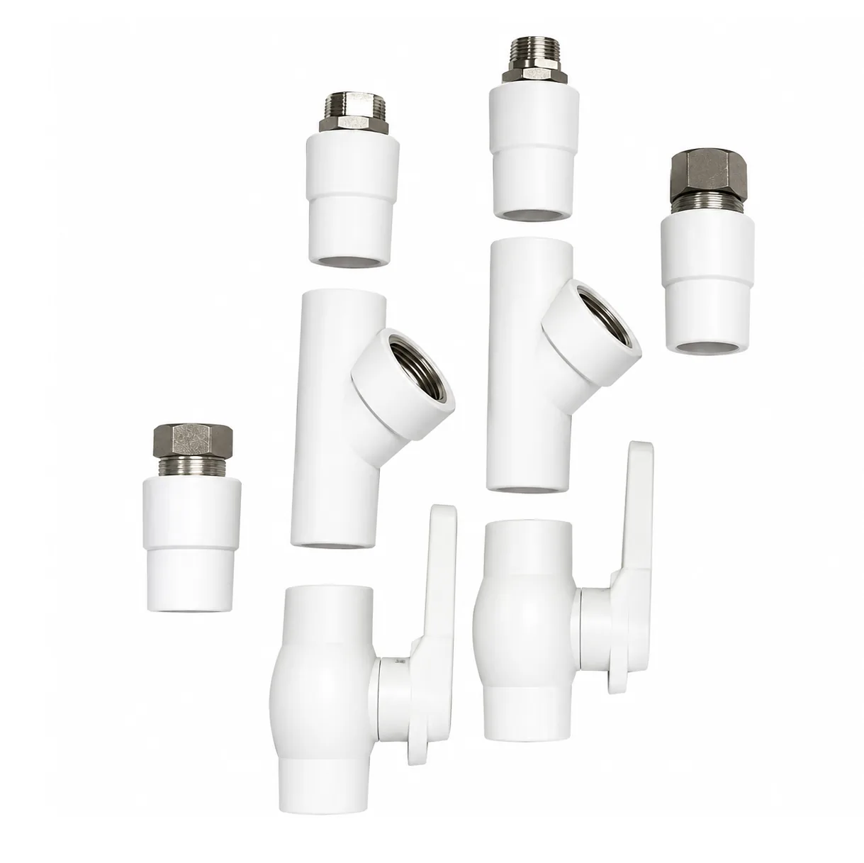 Green PPR system, pipe, fittings and valves matched
