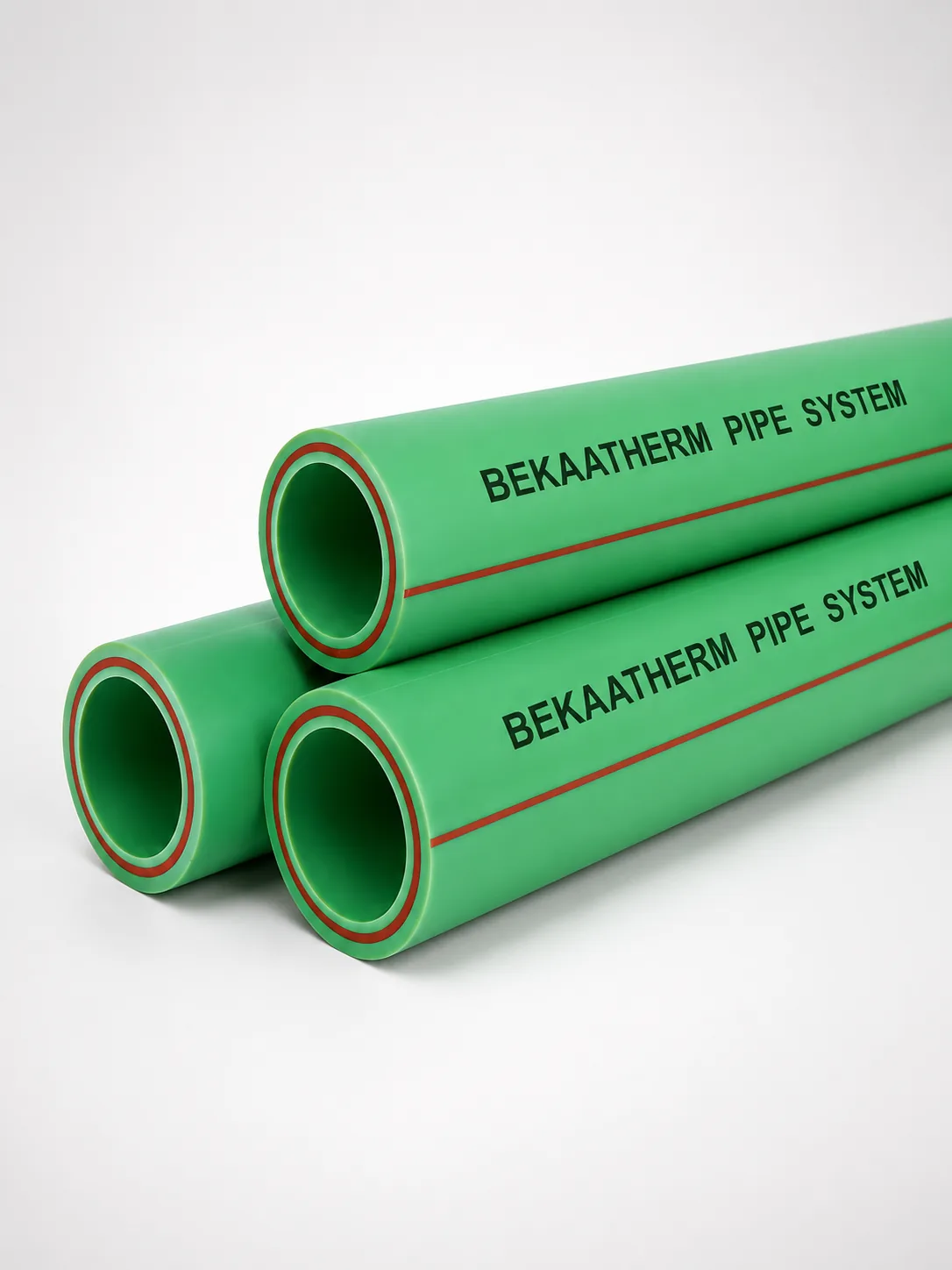 Fiberglass-composite PPR pipe run into a heated wall