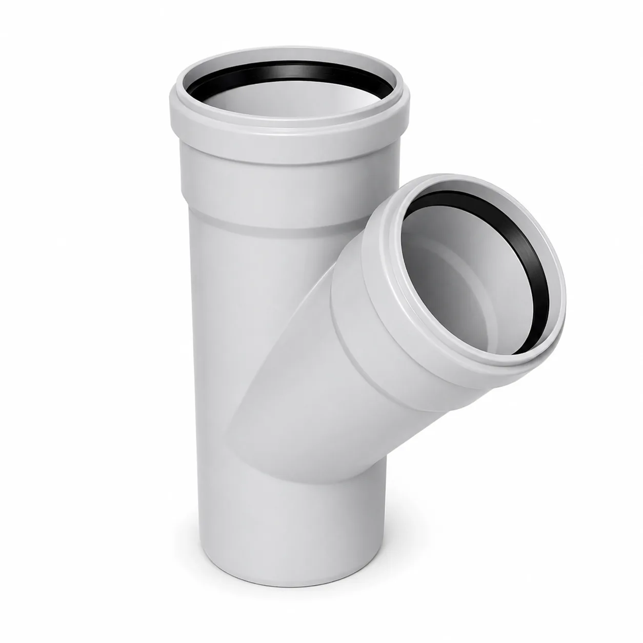 UPVC drainage elbows and branch fittings 45 and 87 degrees