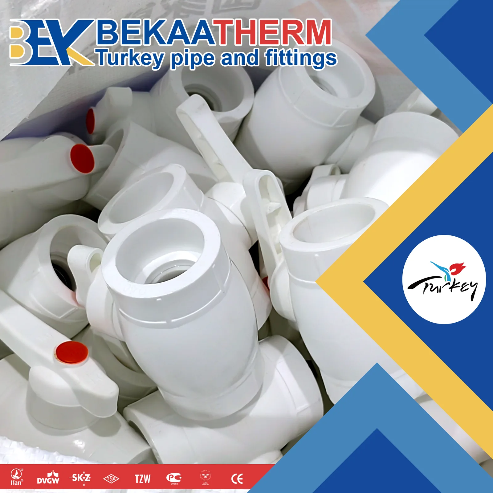 White PPR fittings series for private label