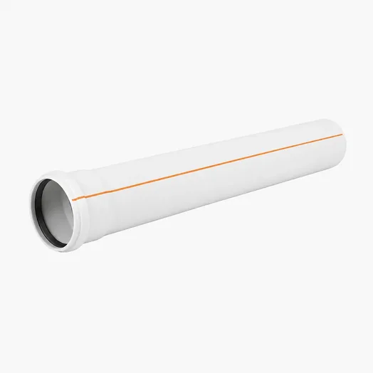 White UPVC drainage pipe with ring-seal socket end